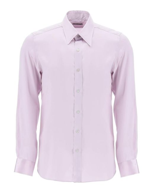 Silk Charmeuse Blouse Camisa Tom Ford de color Pink