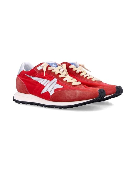 Golden Goose Deluxe Brand Red Stylish Leather And Polyester Sneakers For