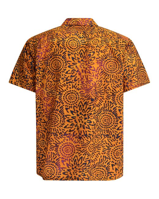 Beams Plus Orange Batik Shirts for men