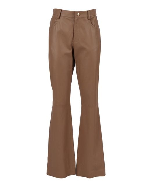 Fabiana Filippi Brown Vimini Nappa 5-Pocket Bootcut Slim Fit Trousers