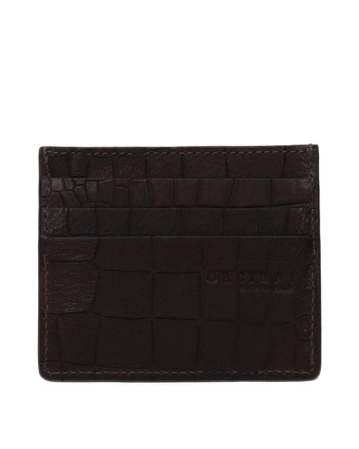 Orciani Black Document Holder Leather/Ebony