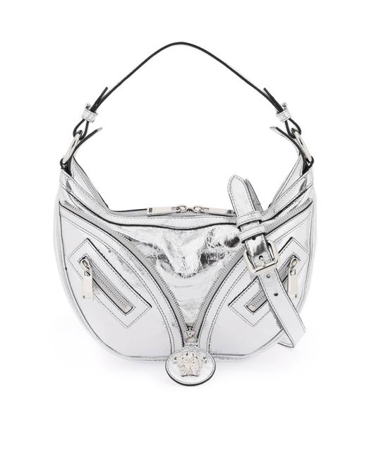 Versace White Metallic Leder 'Repeat' Hobo -Tasche