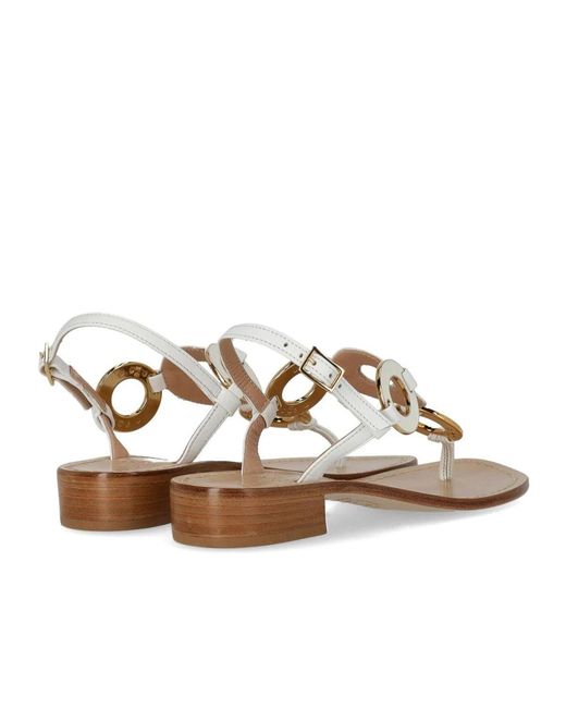 Paolo Ferrara White Jewel Sandal