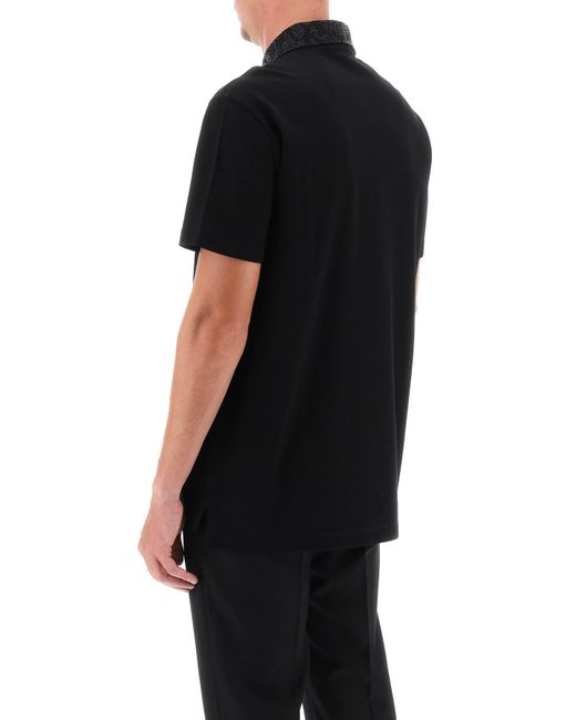 Versace Barocco Silhouette Polo -Hemd in Black für Herren