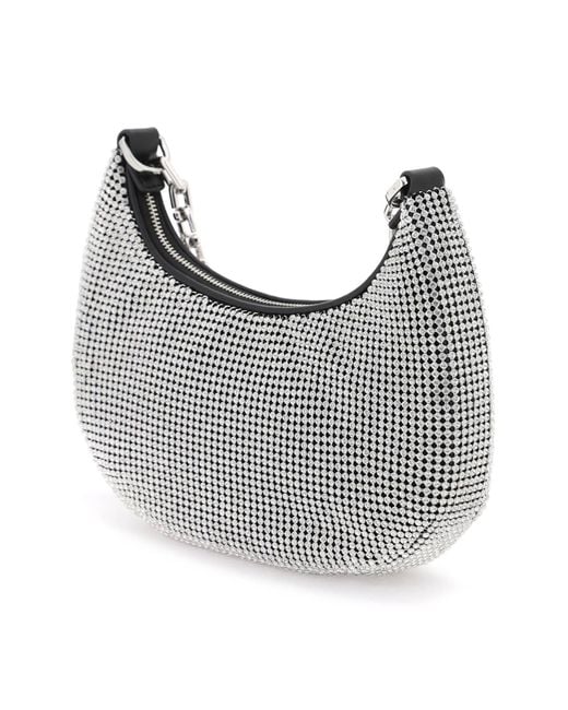 Borsa a spalla The Rhinestone Small Curve Bag di Marc Jacobs in Gray