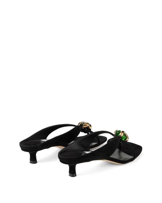 Jimmy Choo White Emeri Suede Leather Sandals