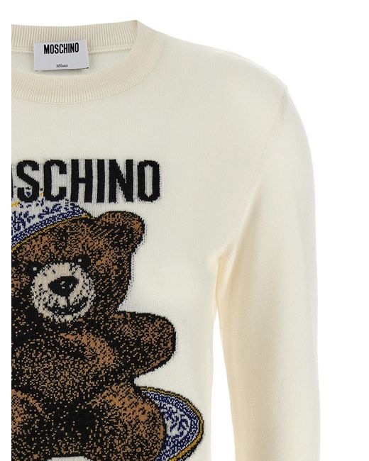 Moschino White Round-Neck Knitwear