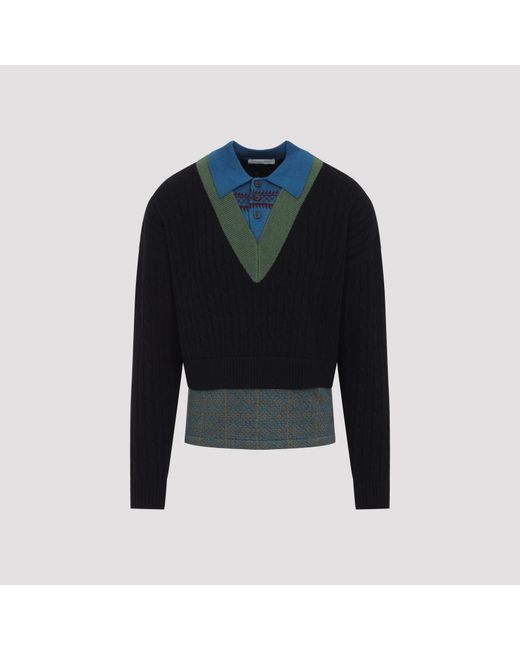 Dries Van Noten Medan Trui in het Black voor heren