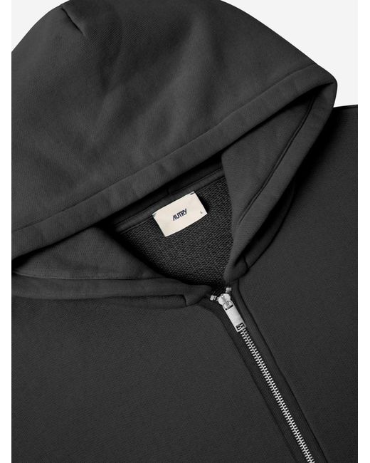 Autry Black Cotton Sweatshirt With Logo for men