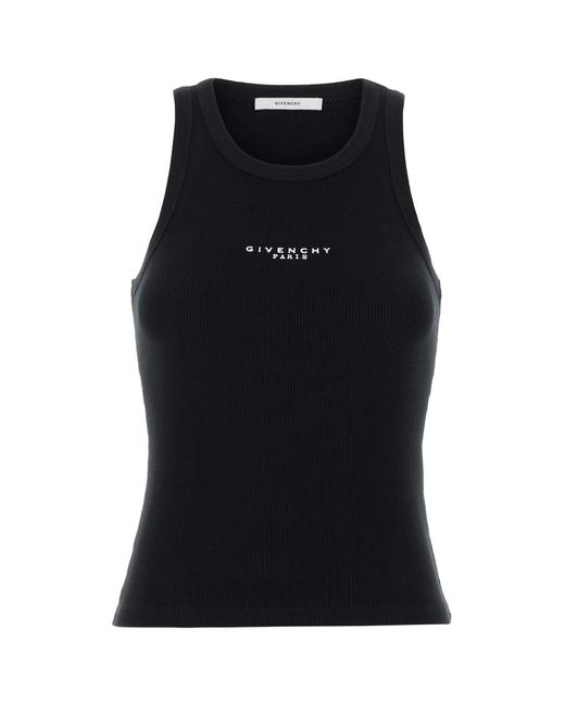 Givenchy Black Stretch Cotton Tank Top