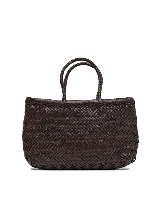 Dragon Diffusion Black Mini Flat Gora Basket 30x17x8 Cm Handbags Brown