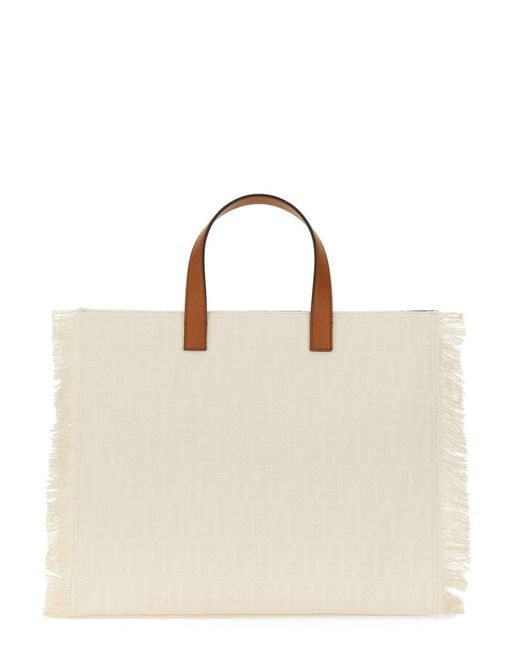 Fendi Natural Ff Jacquard Mini Handbag
