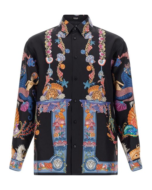 Versace 'Coral Theatre' Shirt in Blue für Herren