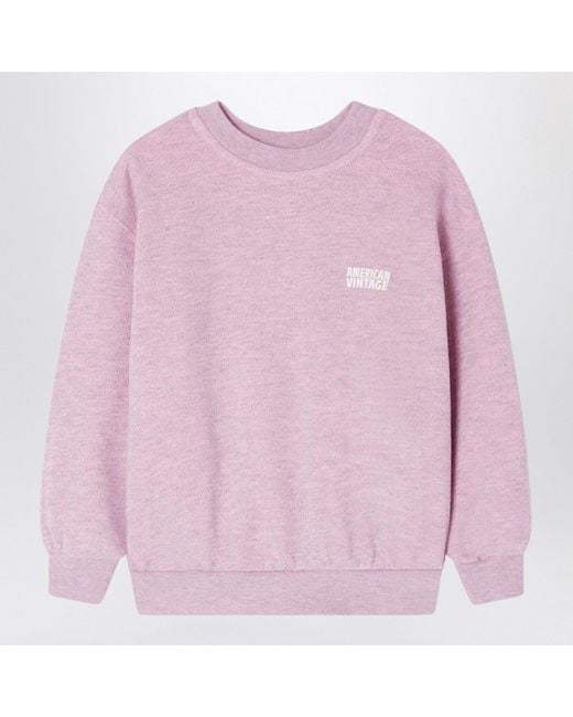 American Vintage Pink Doven Crewneck Sweatshirt