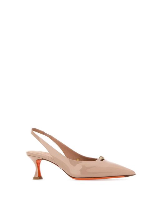 Santoni Pink Solid Pointed Tow Pumps