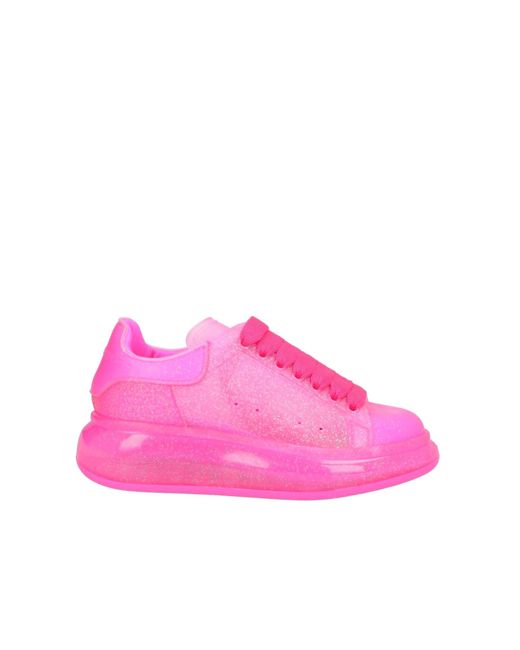 De zapatillas de deporte de brillo de gran tamaño Alexander McQueen de color Pink