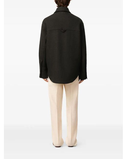 AMI Wollen Button-Up Jack in het Black