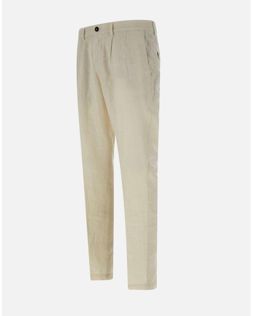 Devore Natural Linen Trousers for men