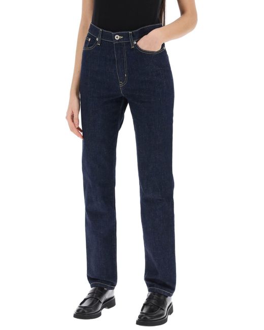 KENZO Asagao Regular Fit Jeans in het Blue