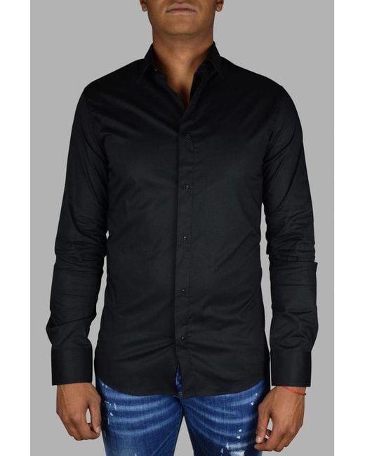 Philipp Plein Blue Skull Button Cotton Shirt for men