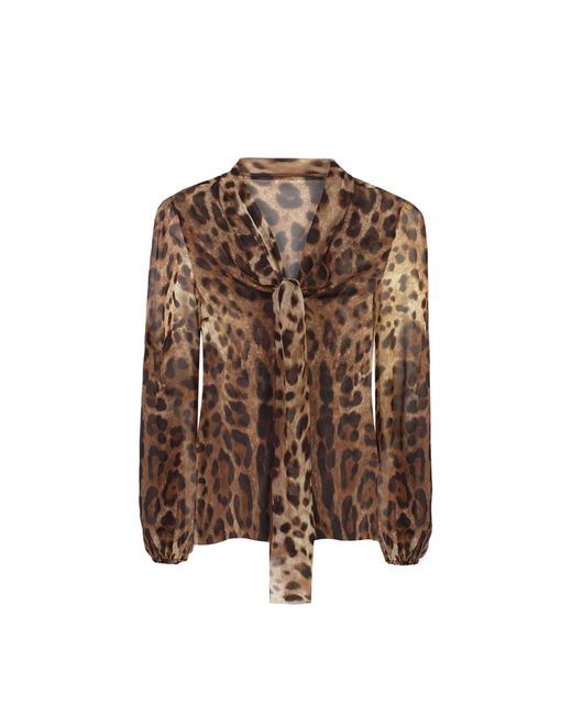 Dolce & Gabbana Leopard Shirt in het Brown