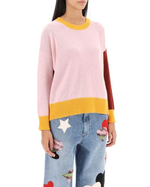 Pullover Color Block In Cashmere di Marni in Pink