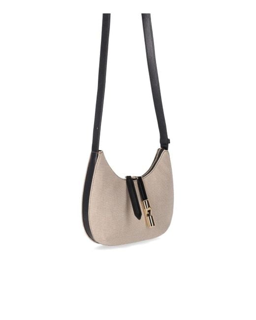 Furla White Goccia S Natural Shoulder Bag
