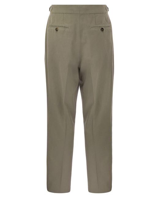 Pantalon de gabardine en coton torsadé Brunello Cucinelli en coloris Gray