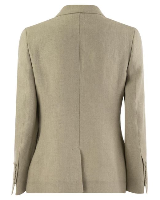 SAULINA Natural Anna Double Breasted Linen Jacket