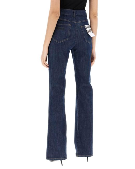 Ganni High Tailed Flared Jeans in het Blue
