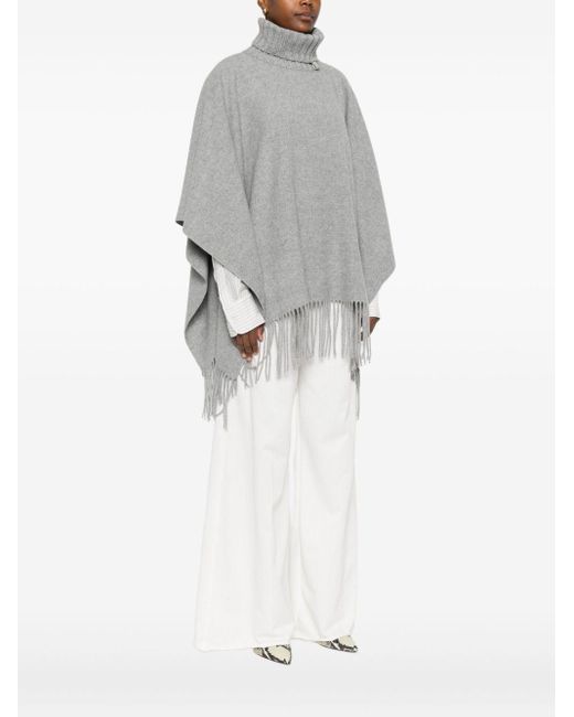 Fabiana Filippi Gray Wool Poncho