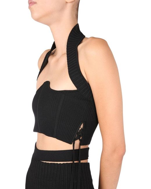 ANDREADAMO Black Ribbed Bustier
