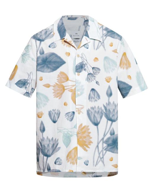 Paul Smith Overhemd Met Bloemenprint in het Blue voor heren
