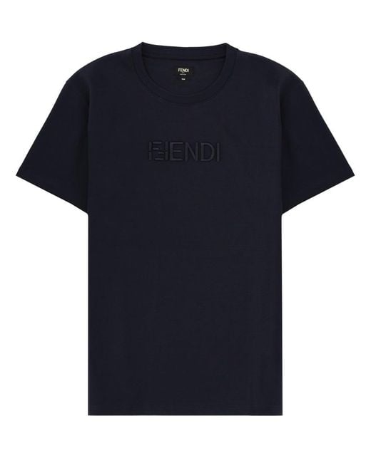 Fendi Black T Shirt Con Logo 3 D