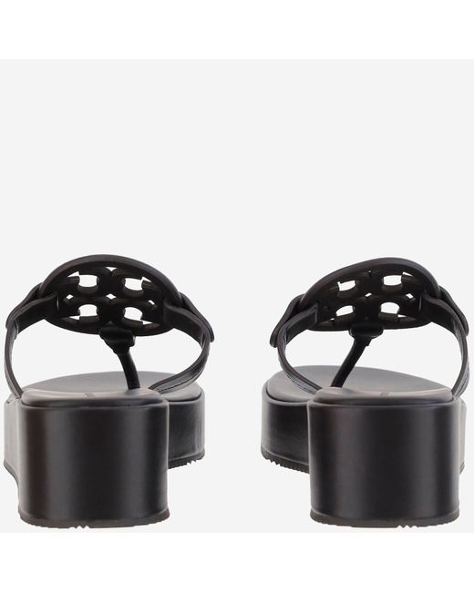 Tory Burch Black Miller Wedge Sandalen