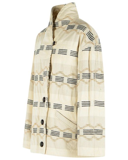 Isabel Marant Natural 'Quayla' Cotton Blend Jacket
