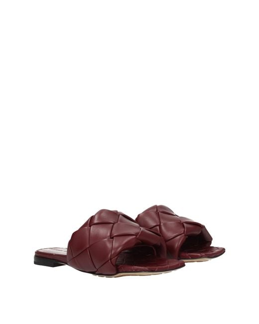 Bottega Veneta Pink Cherry Leather Slippers And Clogs