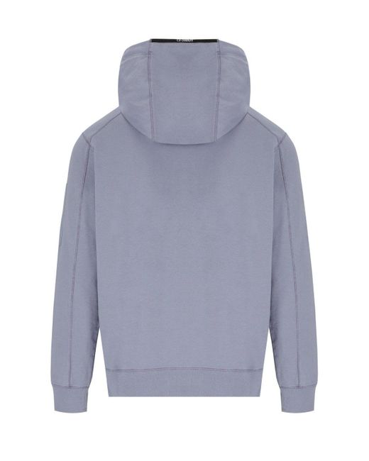 C P Company Blue Light Fleece Lavander Hoodie for men