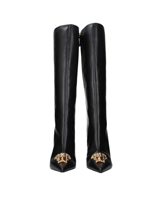 Versace Black Leather Boots