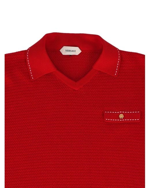 Versace Red Strickpullover Impunture
