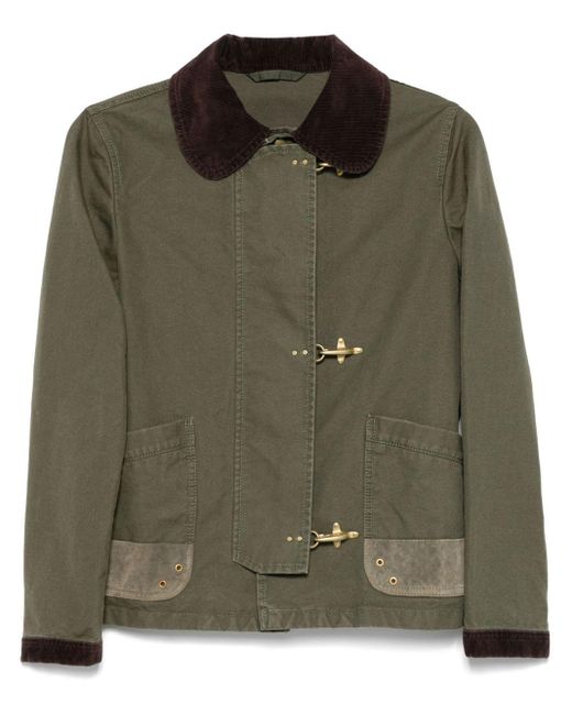Fay 3 Ganci Canvas Caban Jacket in het Green