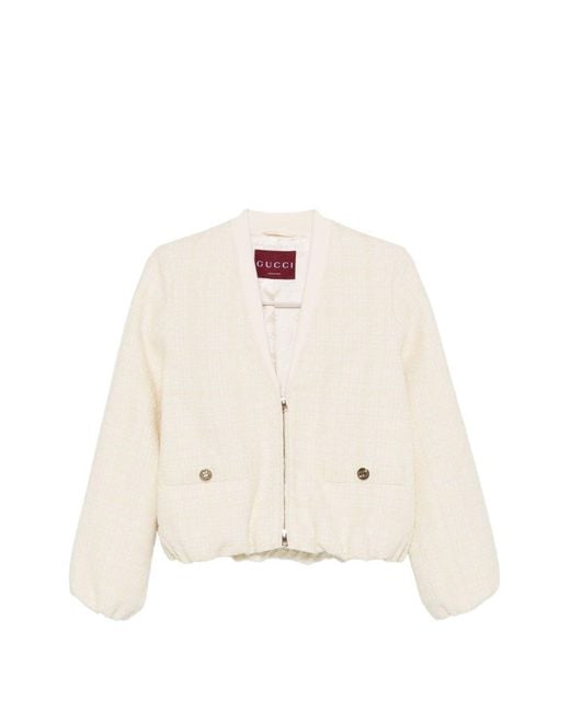 Gucci Natural Cotton Tweed Jacket