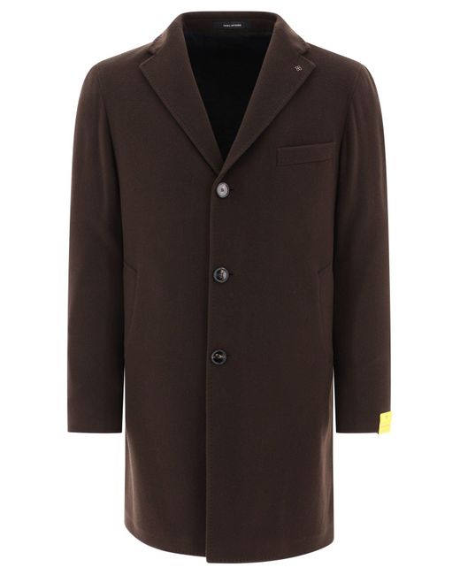 Tagliatore Black Single Breasted Coat for men