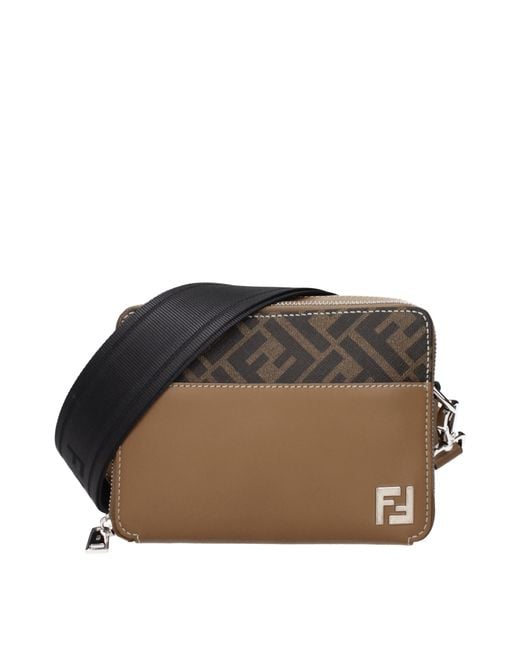 Fendi Brown Crossbody Camera Bag Fabric/Tobacco