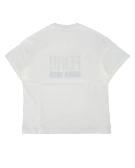 Fendi White T Shirt With Logo