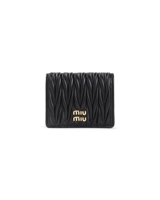 Miu Miu Black Matelassé Wallet