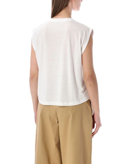 Sessun White Sessùn Deedoo Sleeveless Tencel T-Shirt