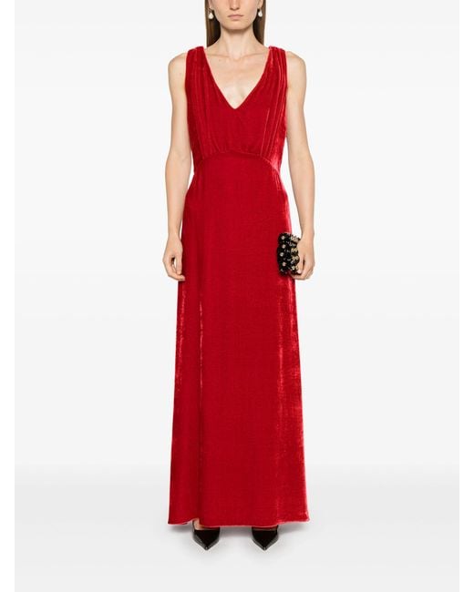 P.A.R.O.S.H. Red Relur Maxi Dress