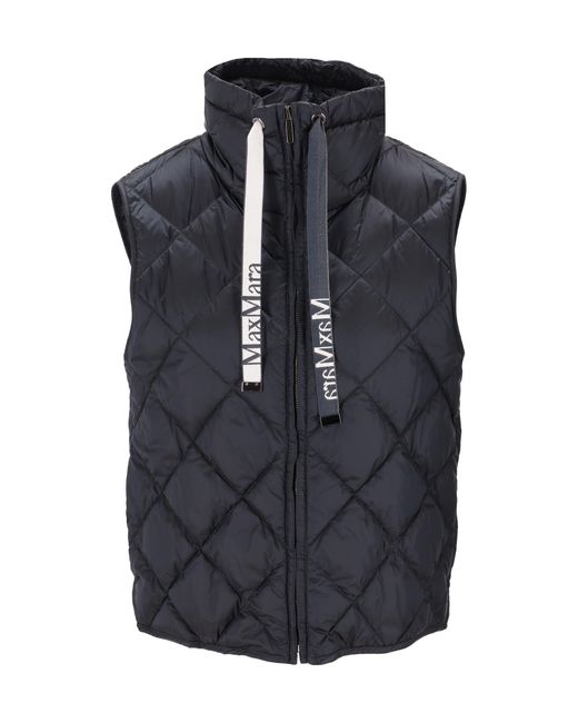 Max Mara Black Padded Water-Repellent Canvas Gilet
