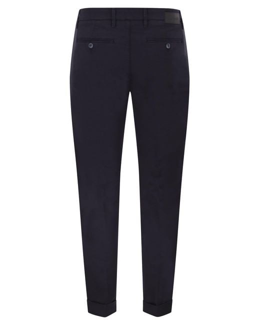 Re-hash Blue Tapered Fit Stretch Cotton And Lyocell Chinos